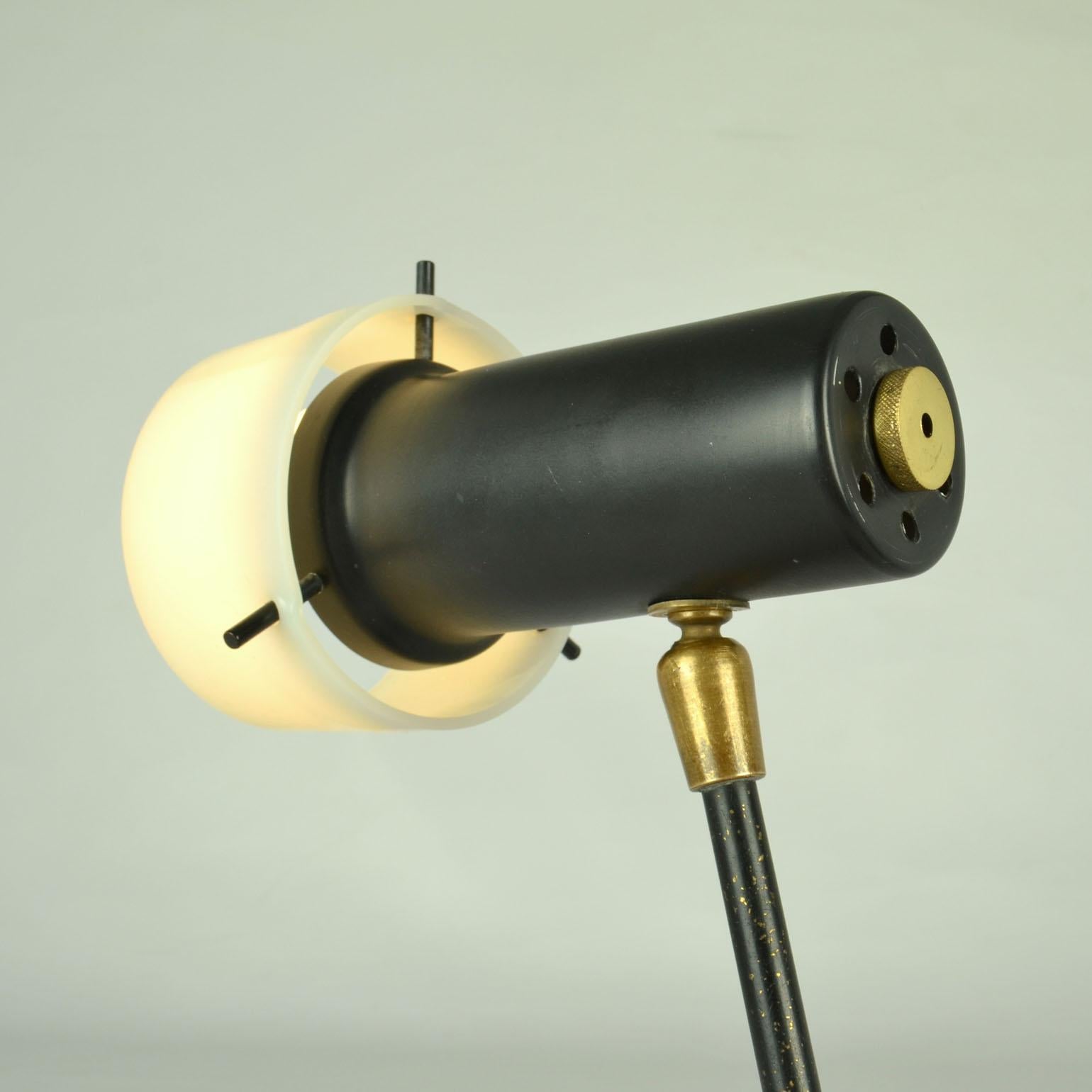 Stillux Table Lamp on Black Marble Base Italy 1960's For Sale 2