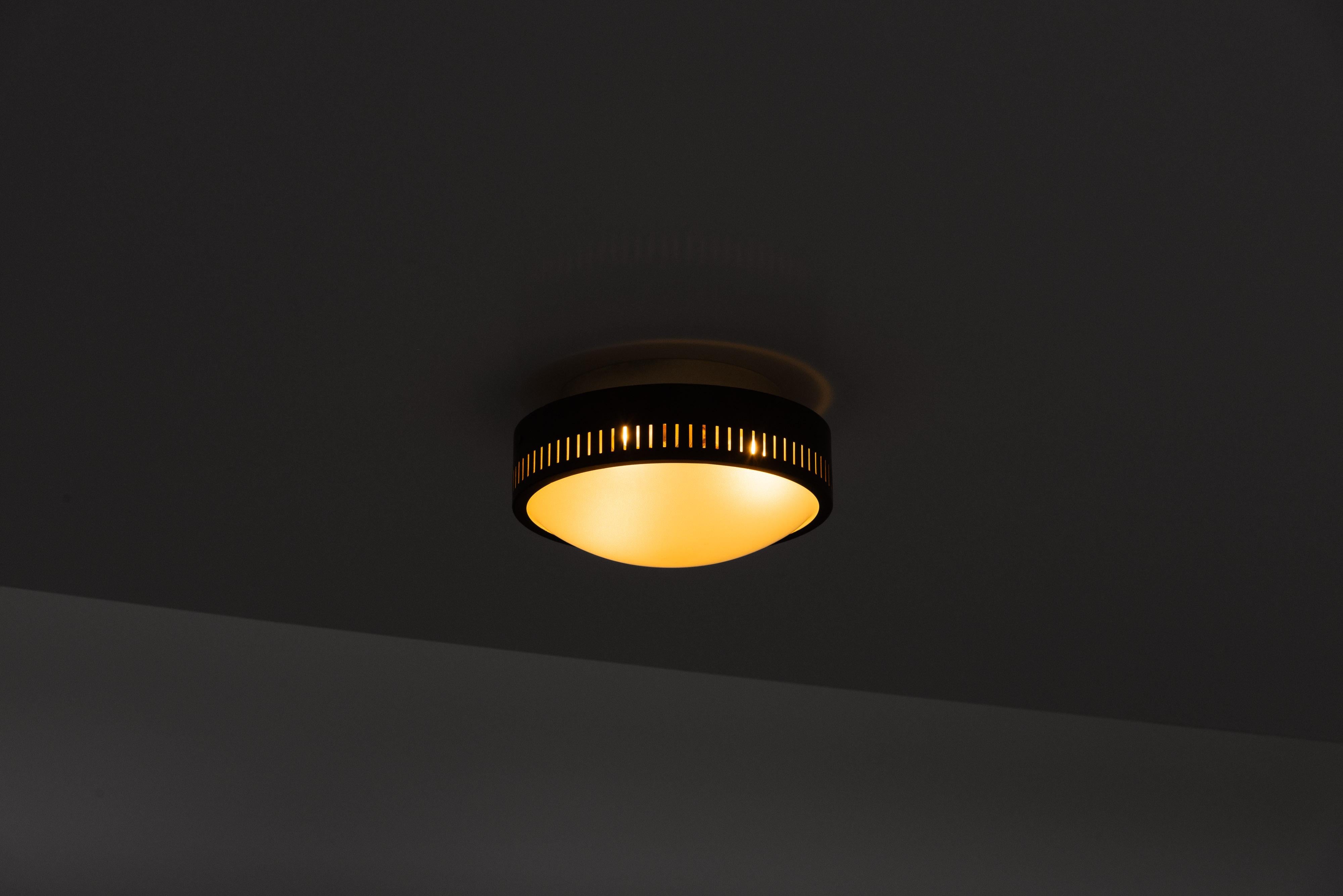 Stilnovo 1152 flush mount ceiling lamps Italy 1960 1