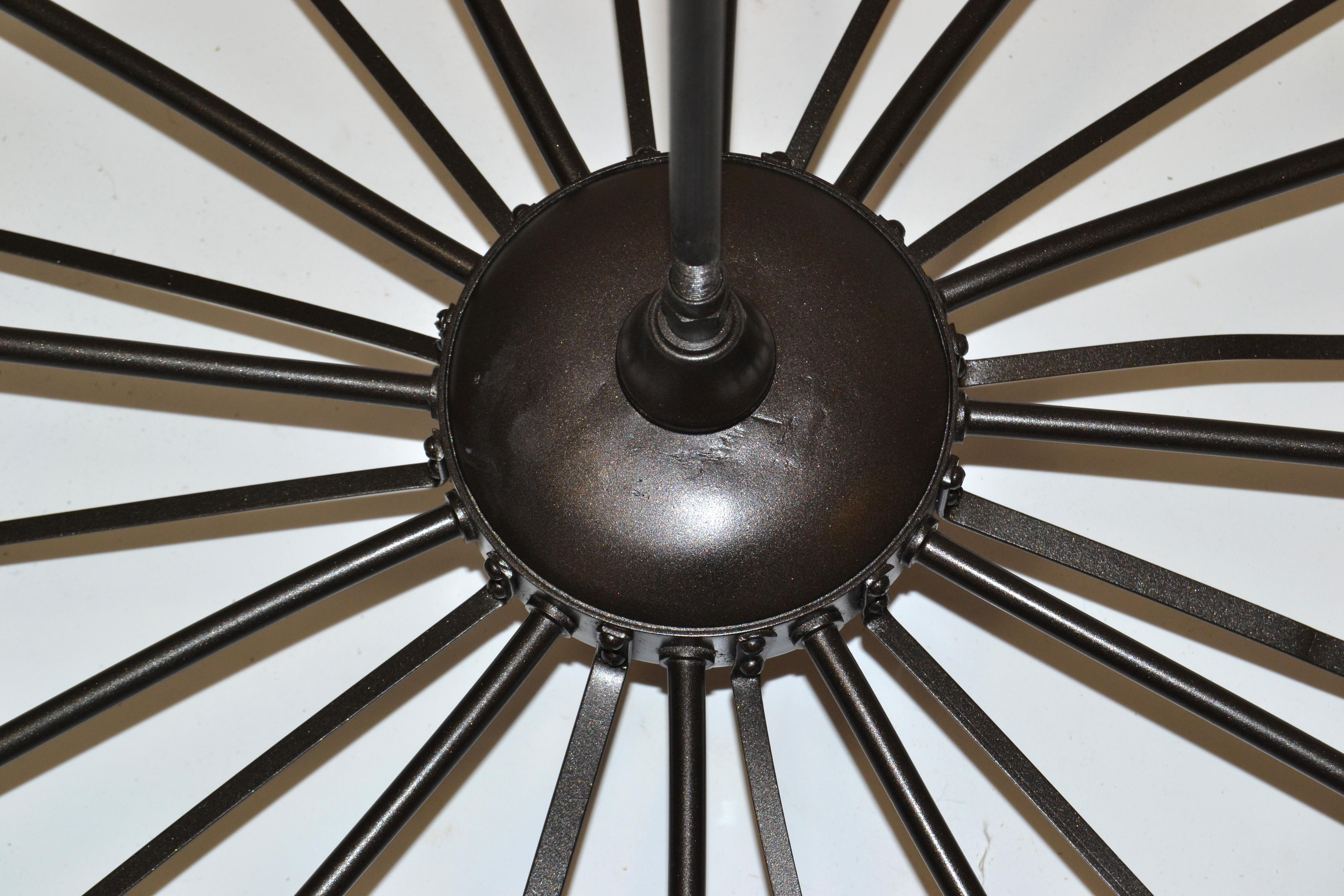 Stilnovo Style 12 Shade Italian Chandelier Bronze Finish Mid-Century Modern 1960 For Sale 5