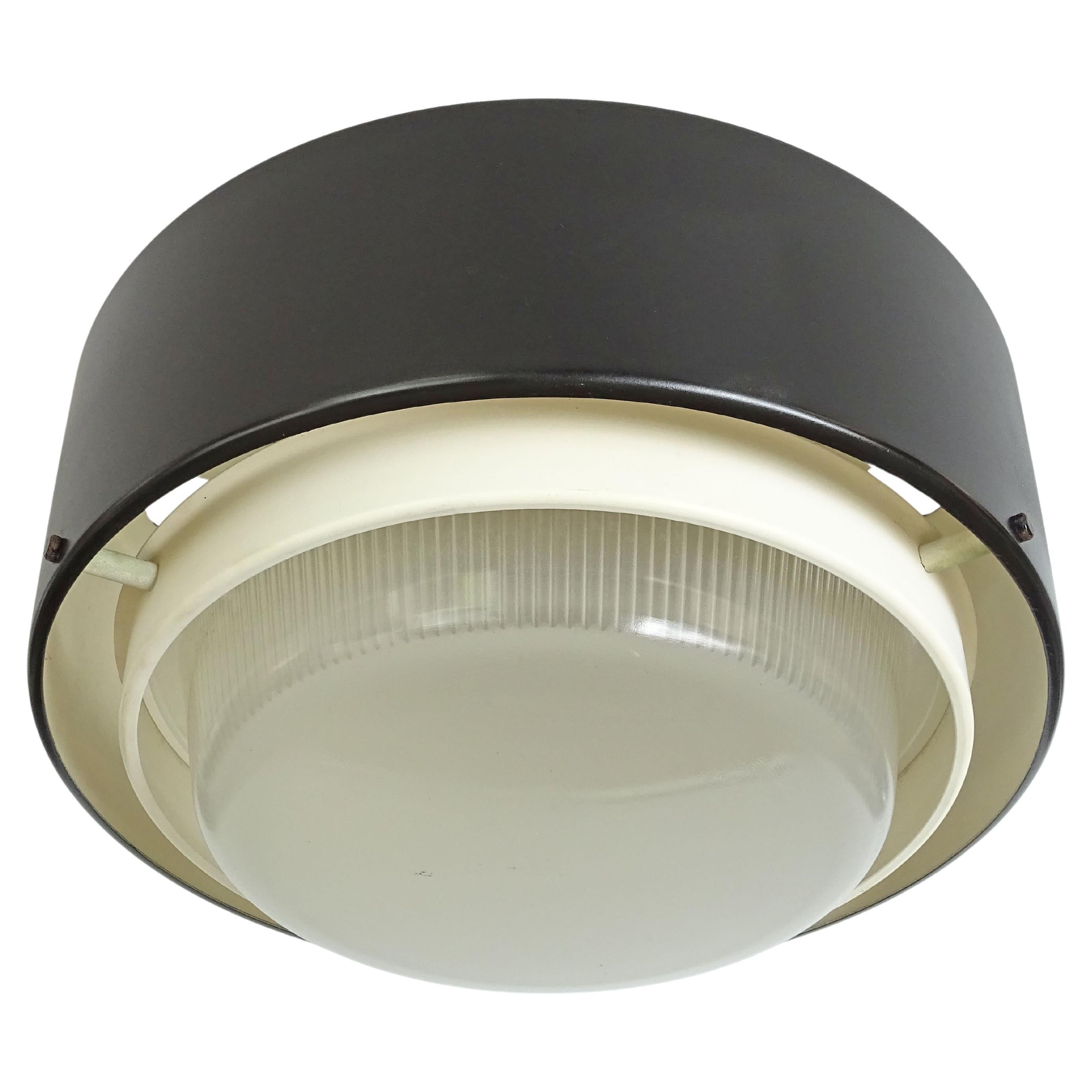 Stilnovo 1950 ceiling lamp in black and white lacquered metal