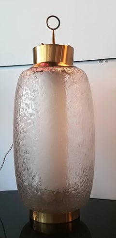 Stilnovo Style 1950, Table Lamp Brass and Glass