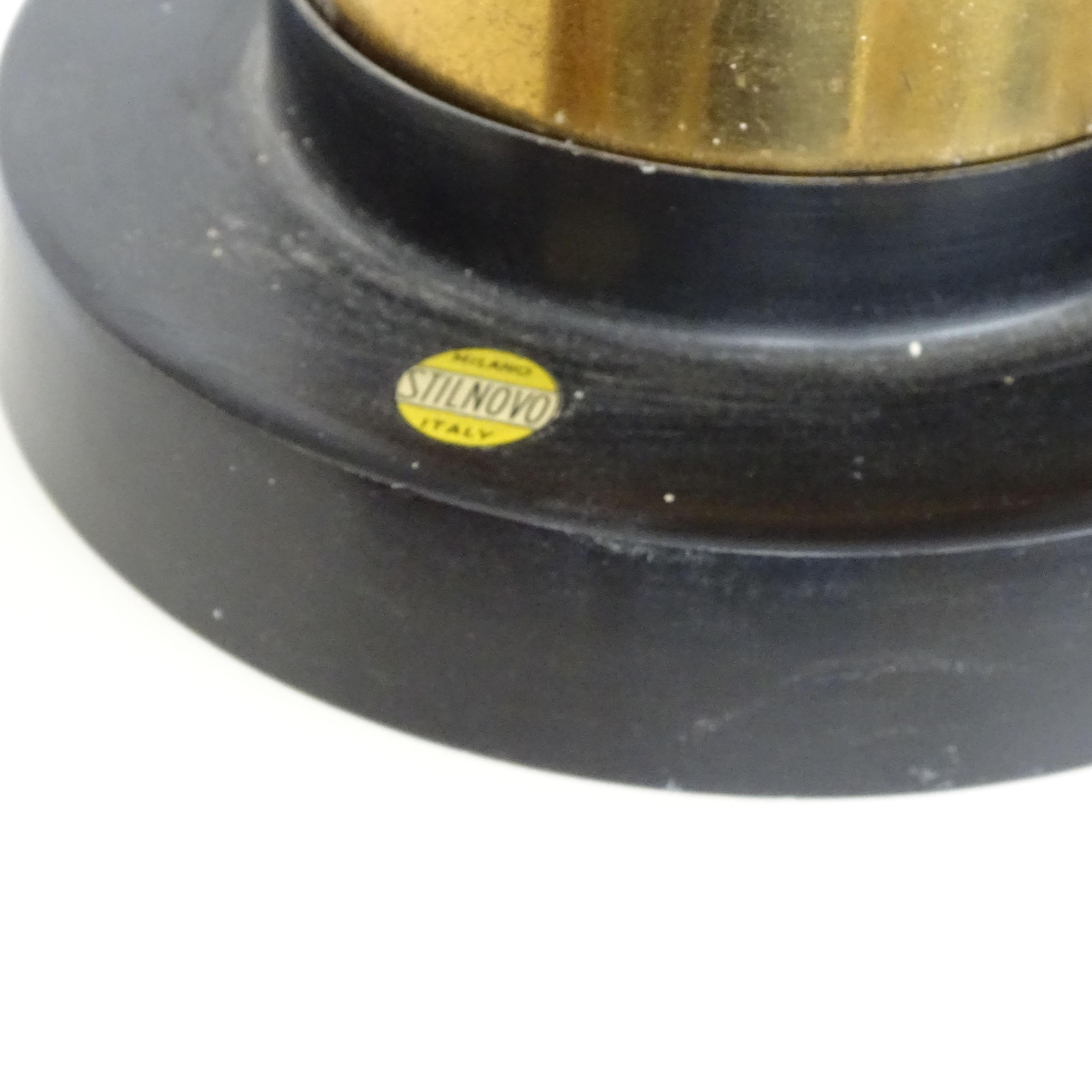 Splendid Stilnovo 1950s Brass and Glass Ceiling Lamp.
Original Stilnoovo label.