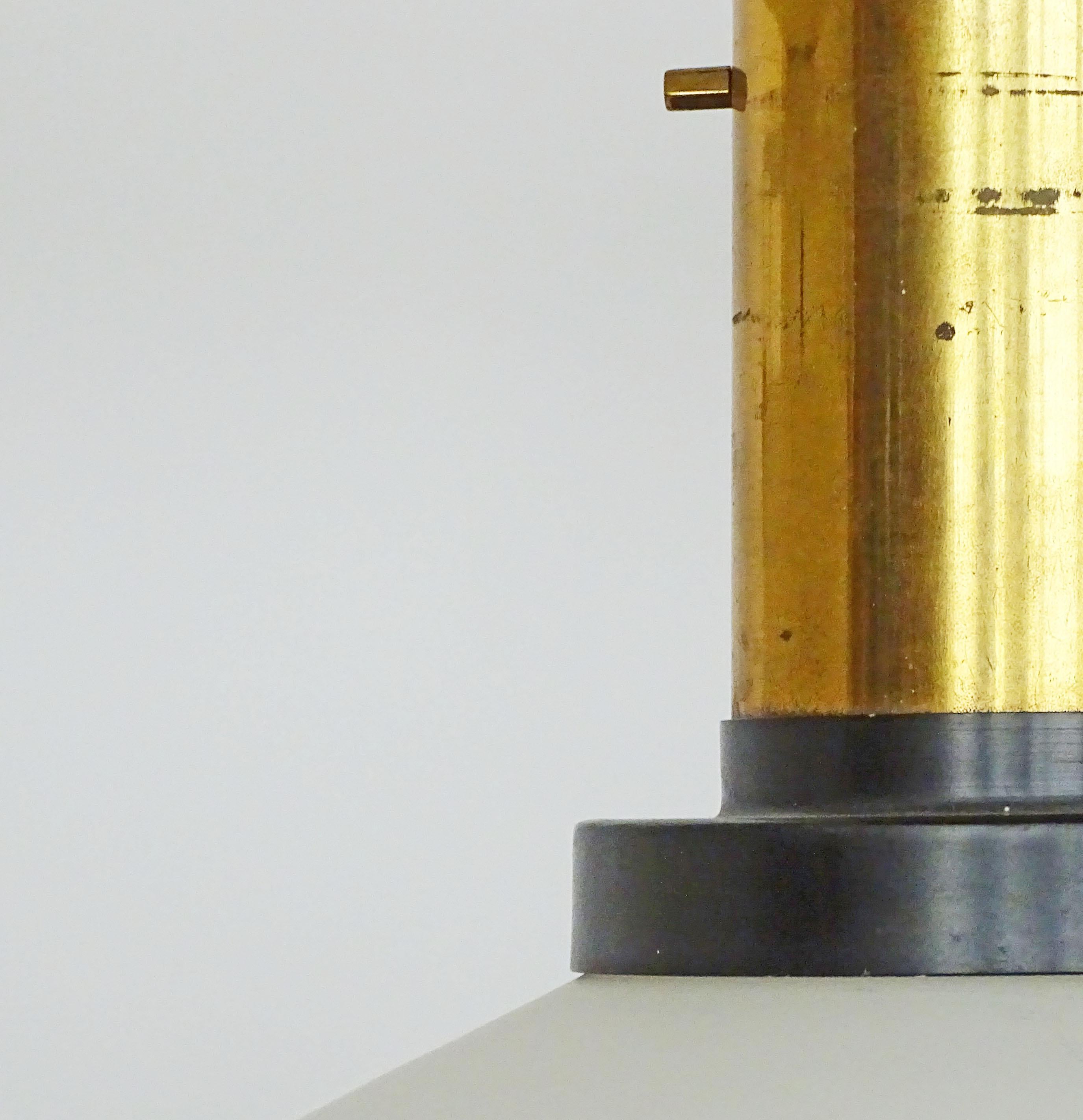 Mid-20th Century Stilnovo 1950s Brass and Glass Ceiling Lamp For Sale