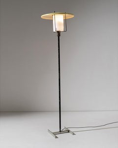 Stilnovo 1950s Italian Floor Lamp in Painted Aluminium and Opal Methacrylate