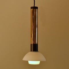Stilnovo 1950s Italian Pendant Lamp with Opaline Glass Diffuser