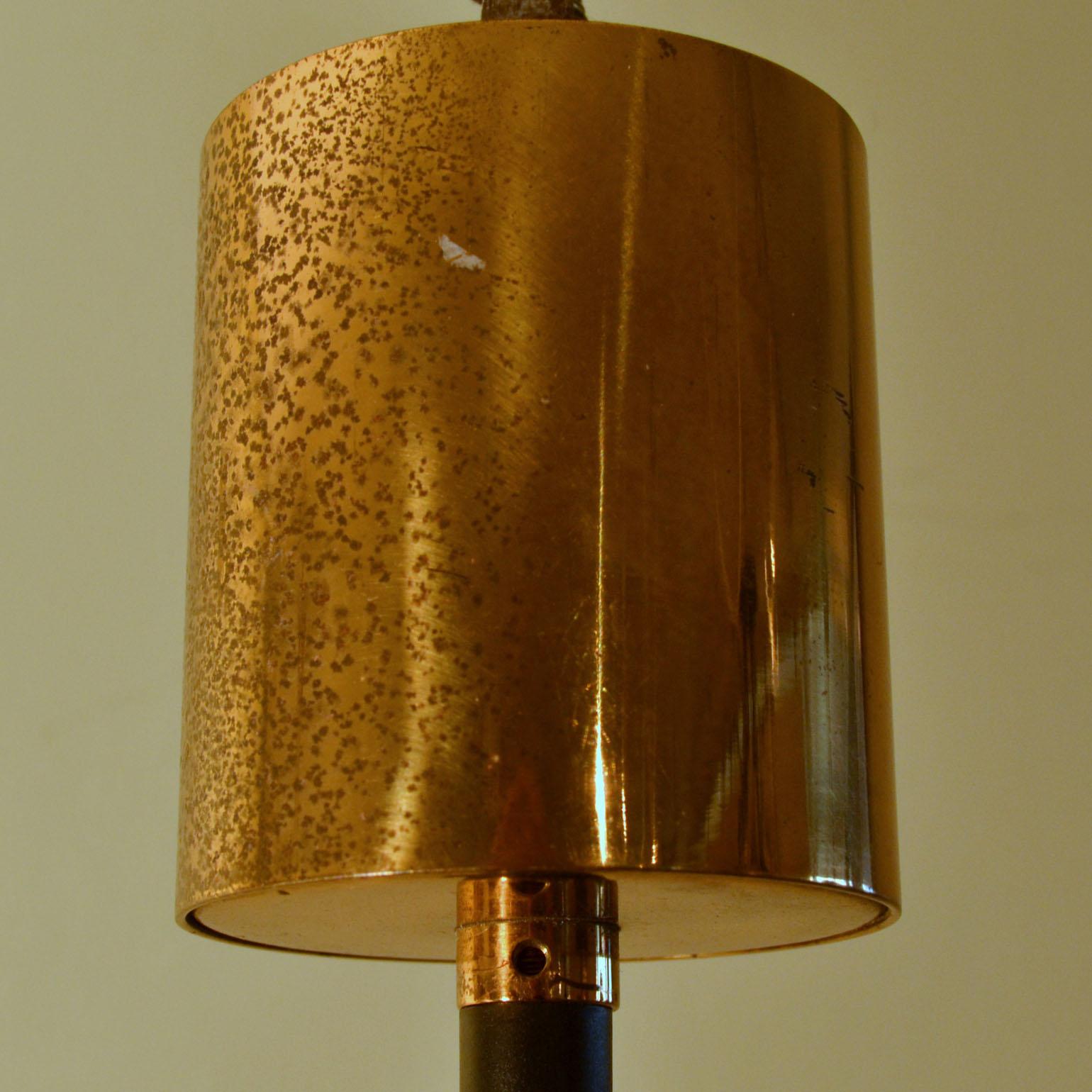 Stilnovo 1950s Italian Pendant Lamp with Opaline Glass Diffuser 1