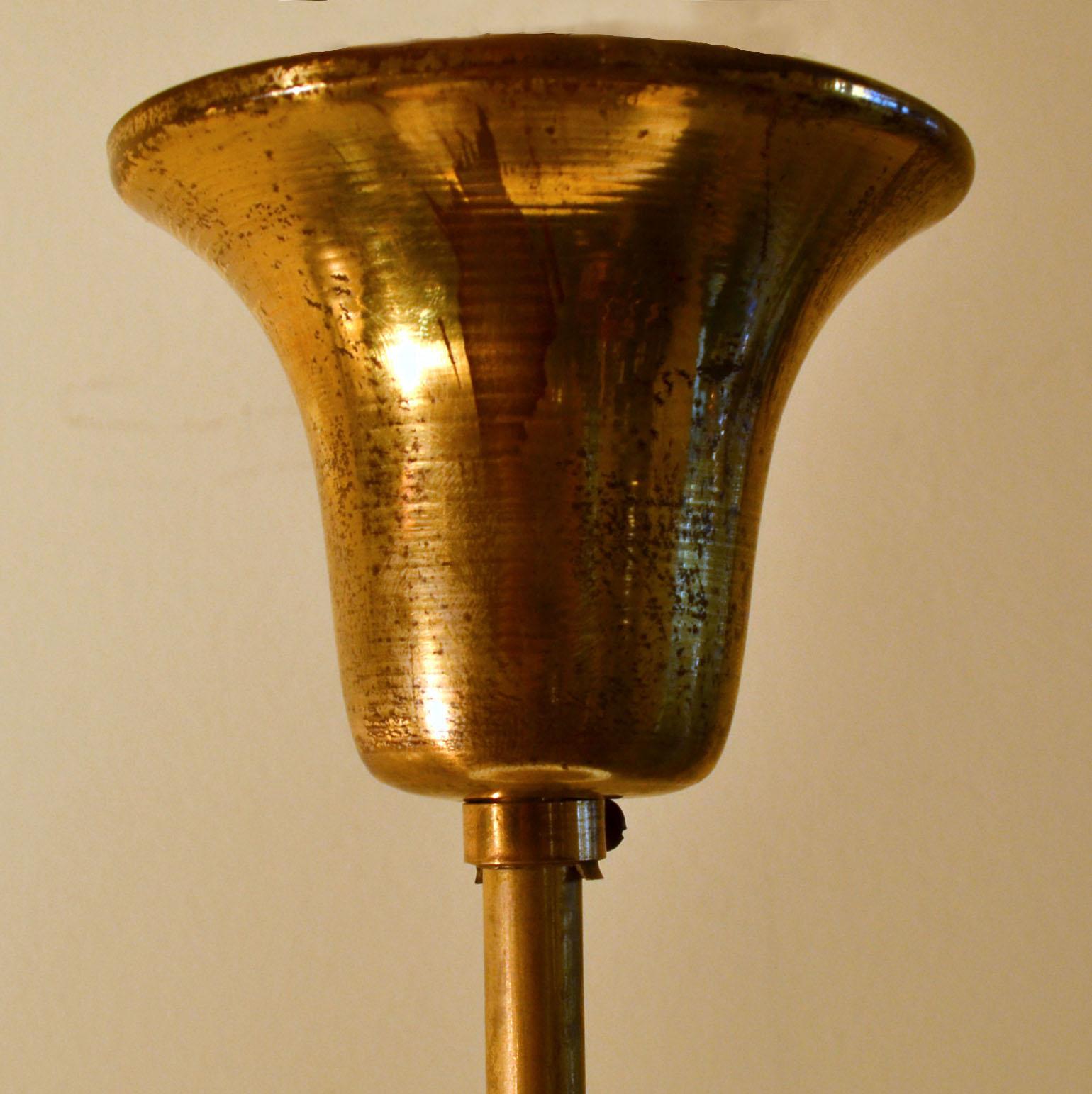 Stilnovo 1950s Italian Pendant Lamp with Opaline Glass, Diffuser & Brass 2