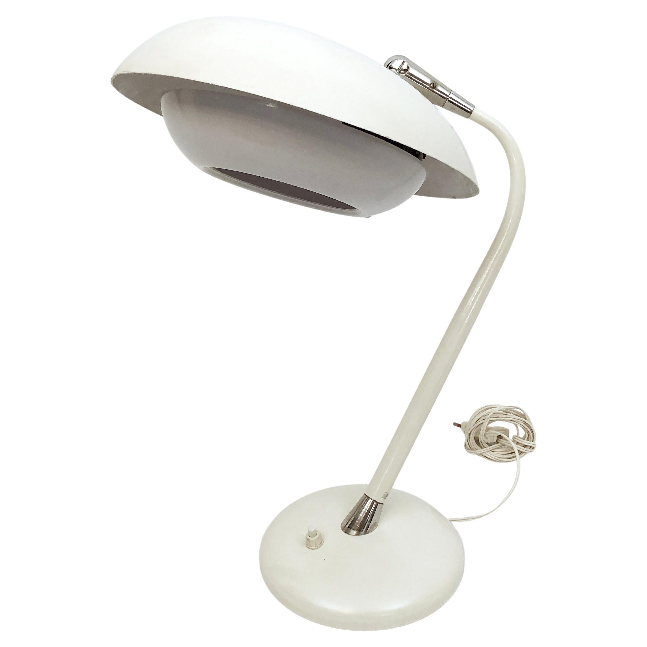 Stilnovo 1950s, lampe de table blanche italienne du milieu du siècle dernier