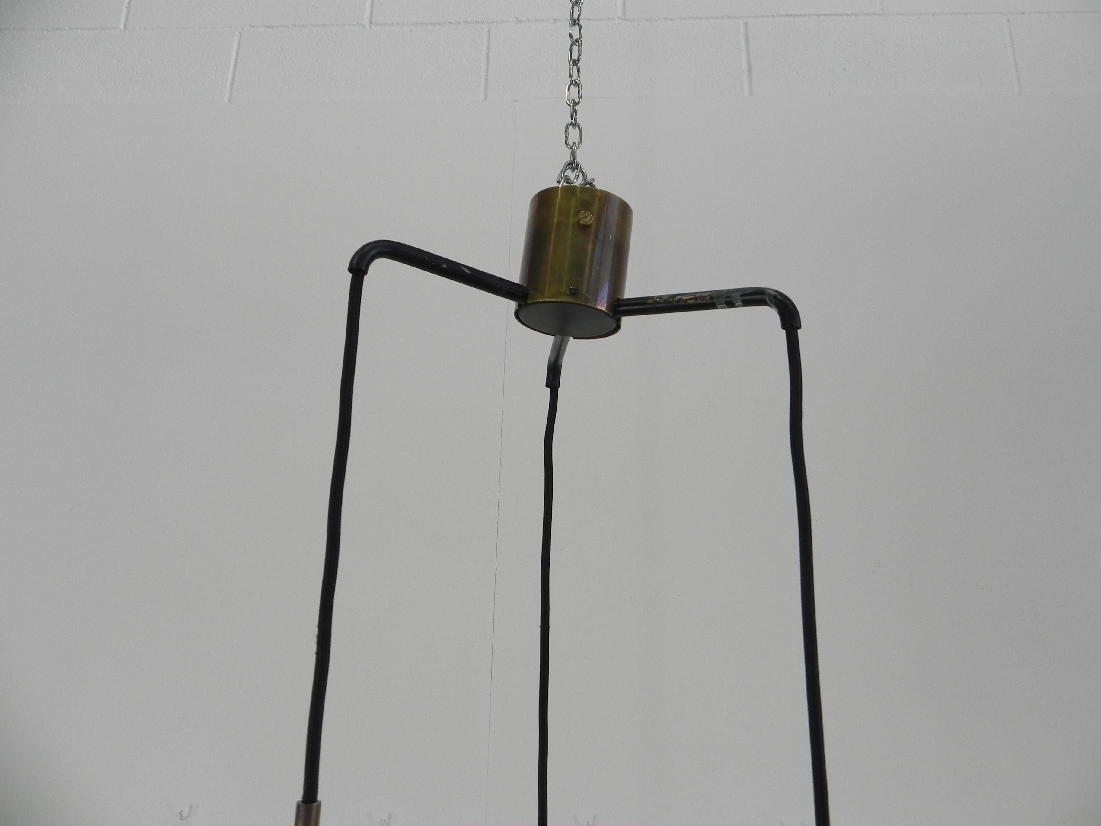 Stilnovo 1950s Vintage Italian Chandelier with Vistosi Murano Glass Shade 7