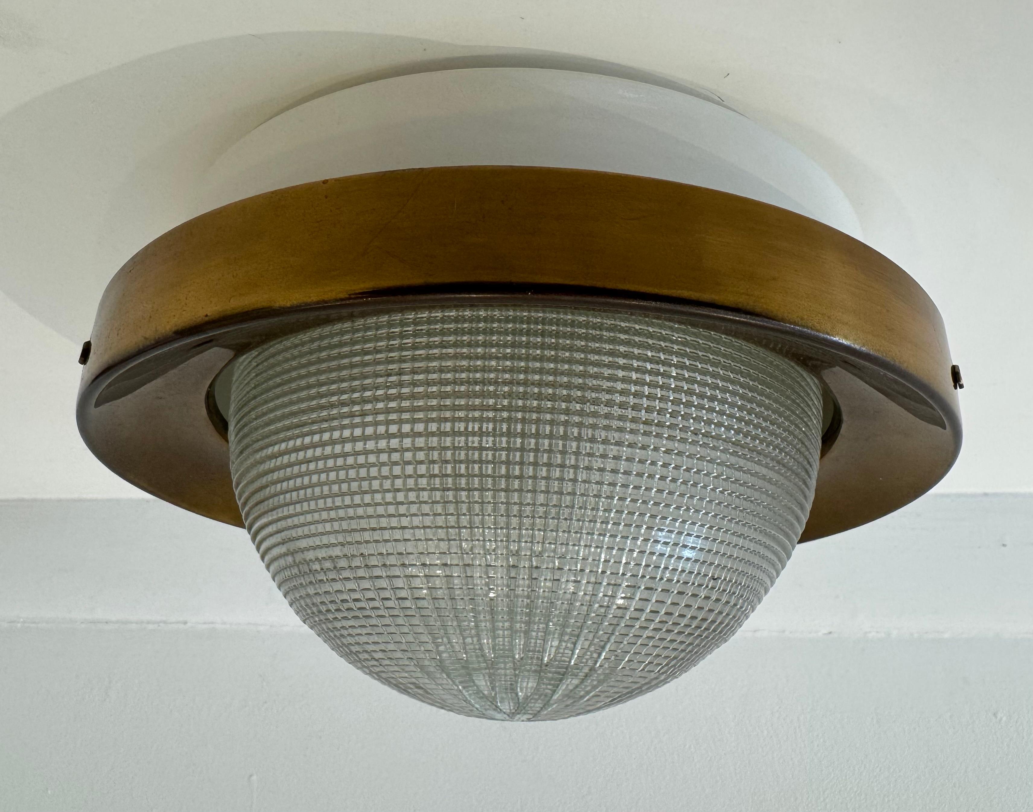 Stilnovo 1960s Italian Mid Century Flush Ceiling Lamp For Sale 4
