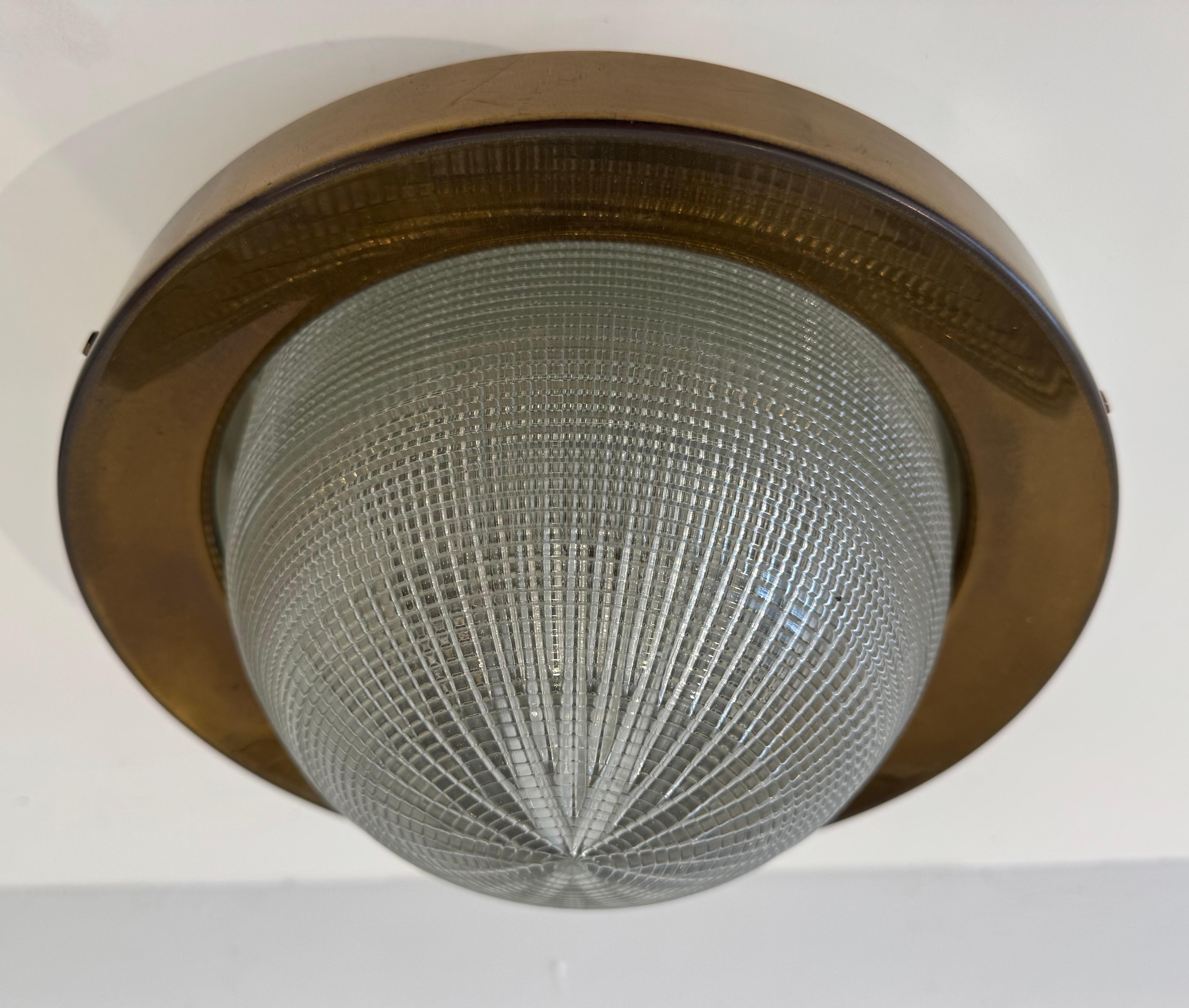 Stilnovo 1960s Italian Mid Century Flush Ceiling Lamp For Sale 3