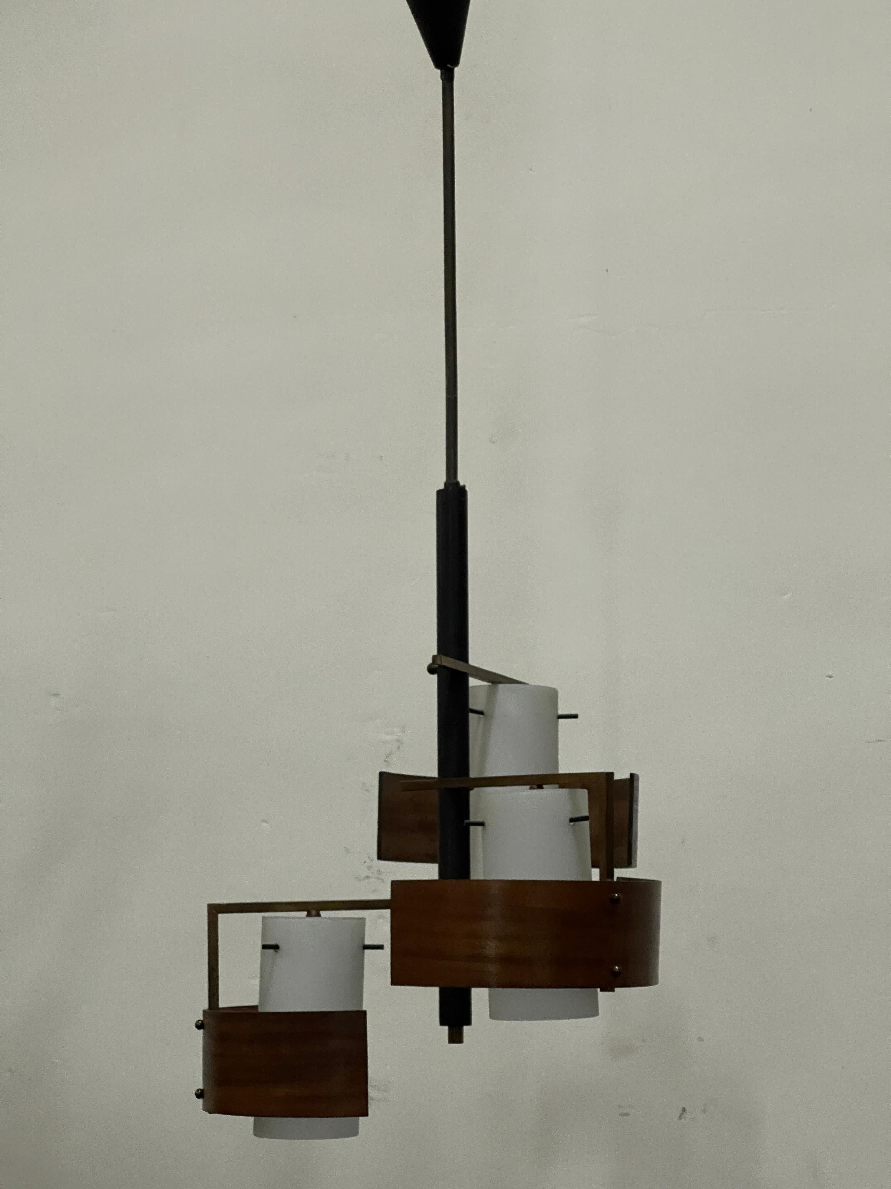 Modern Stilnovo 3 Lights Chandelier For Sale