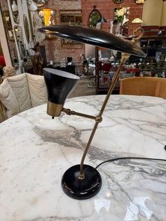 Stilnovo Adjustable Desk Lamp in Black & Brass