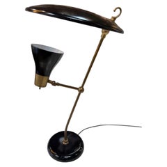 Stilnovo Adjustable Desk Lamp in Black & Brass