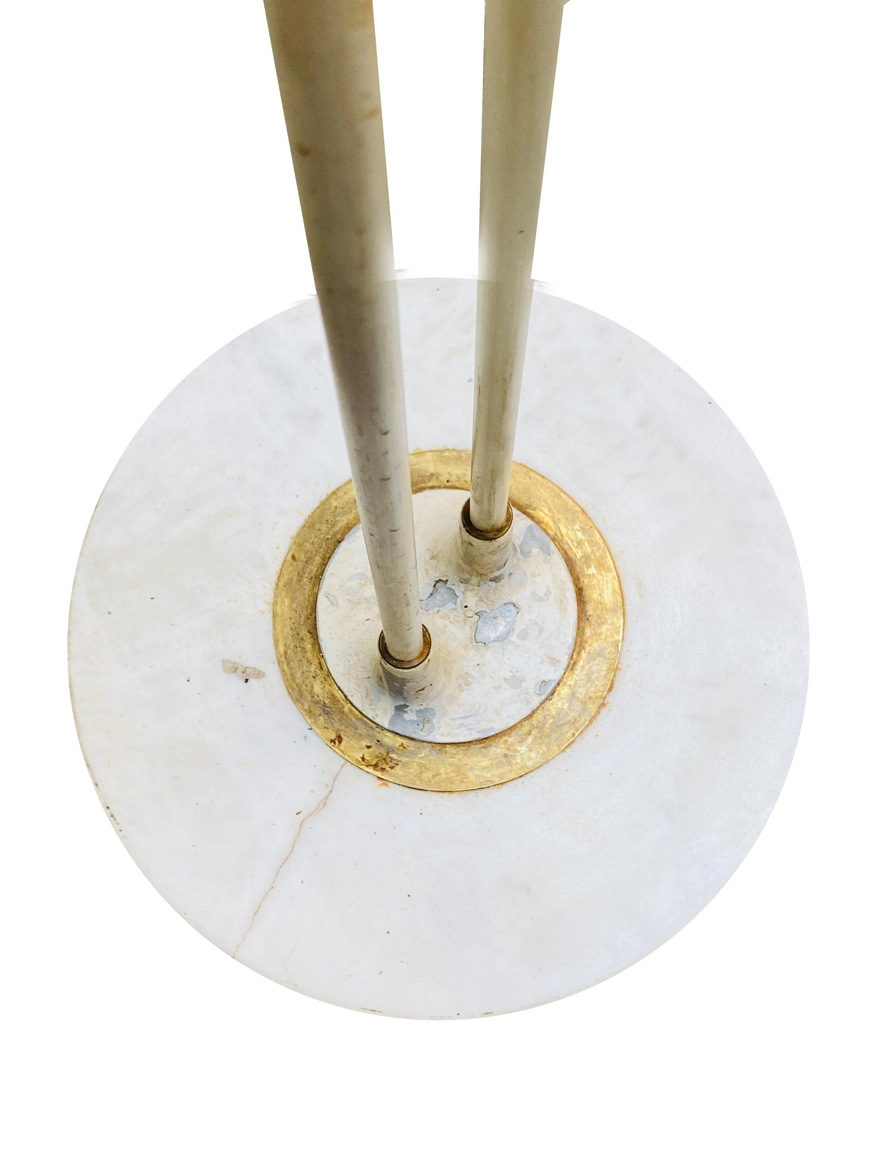 Stilnovo, Adjustable Floor Lamp Brass and Marble, Italy, 1950s In Good Condition For Sale In Naples, IT