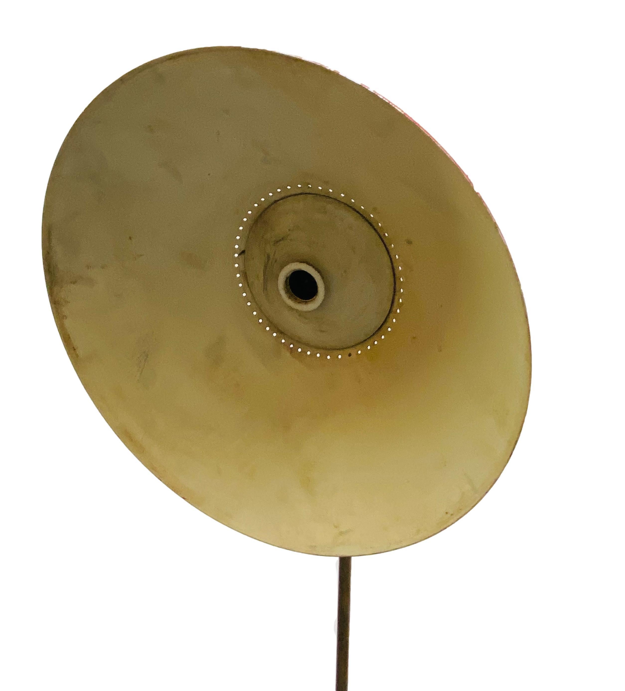 Mid-20th Century Stilnovo, Adjustable Floor Lamp Brass and Marble, Italy, 1950s For Sale