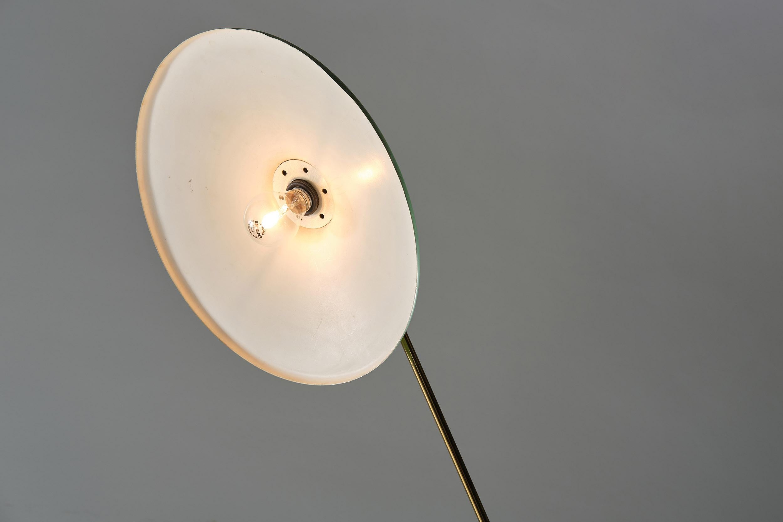 Stilnovo Adjustable Floor Lamp in Brass and Carrara Marble, 1950s 3