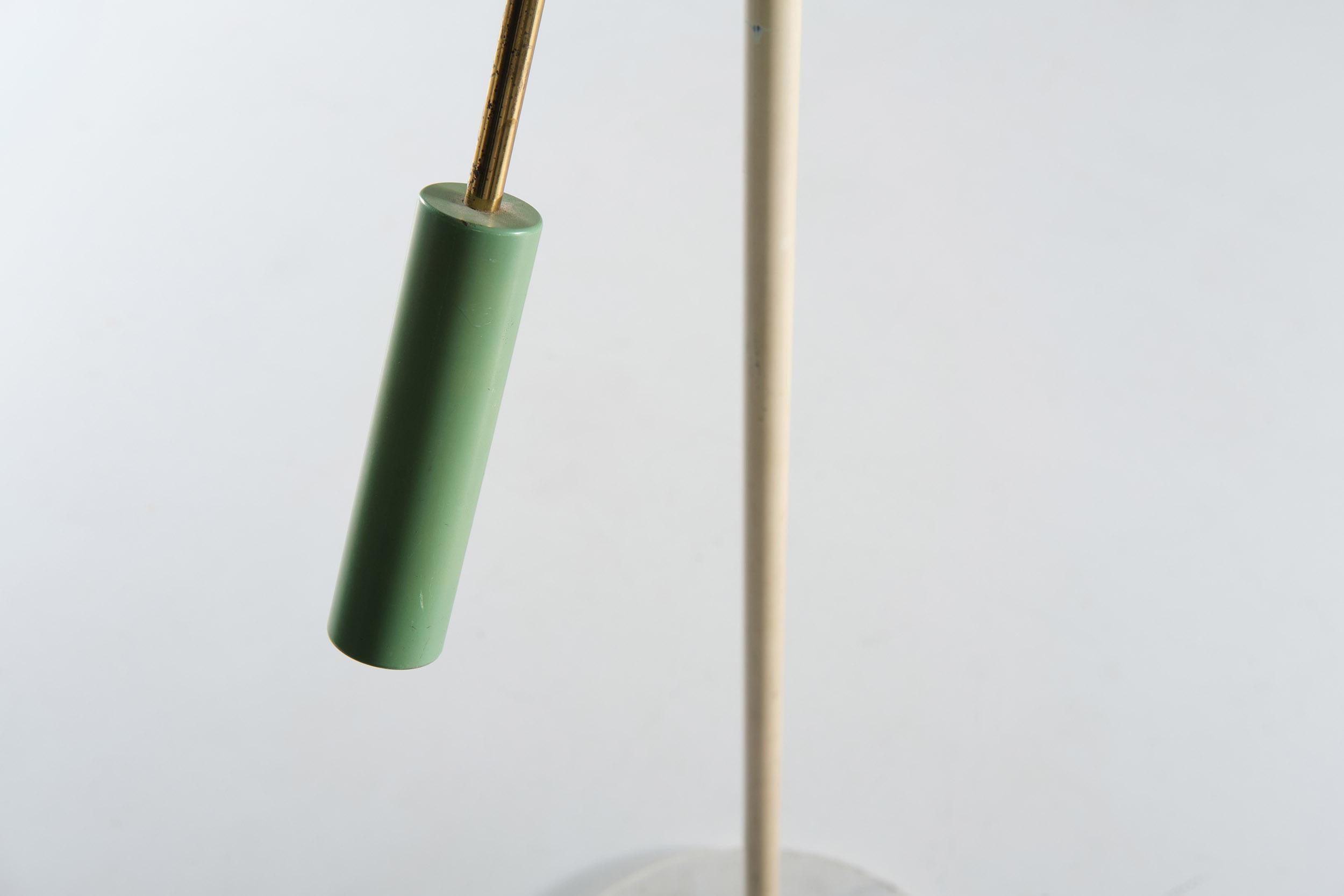 Stilnovo Adjustable Floor Lamp in Brass and Carrara Marble, 1950s 8