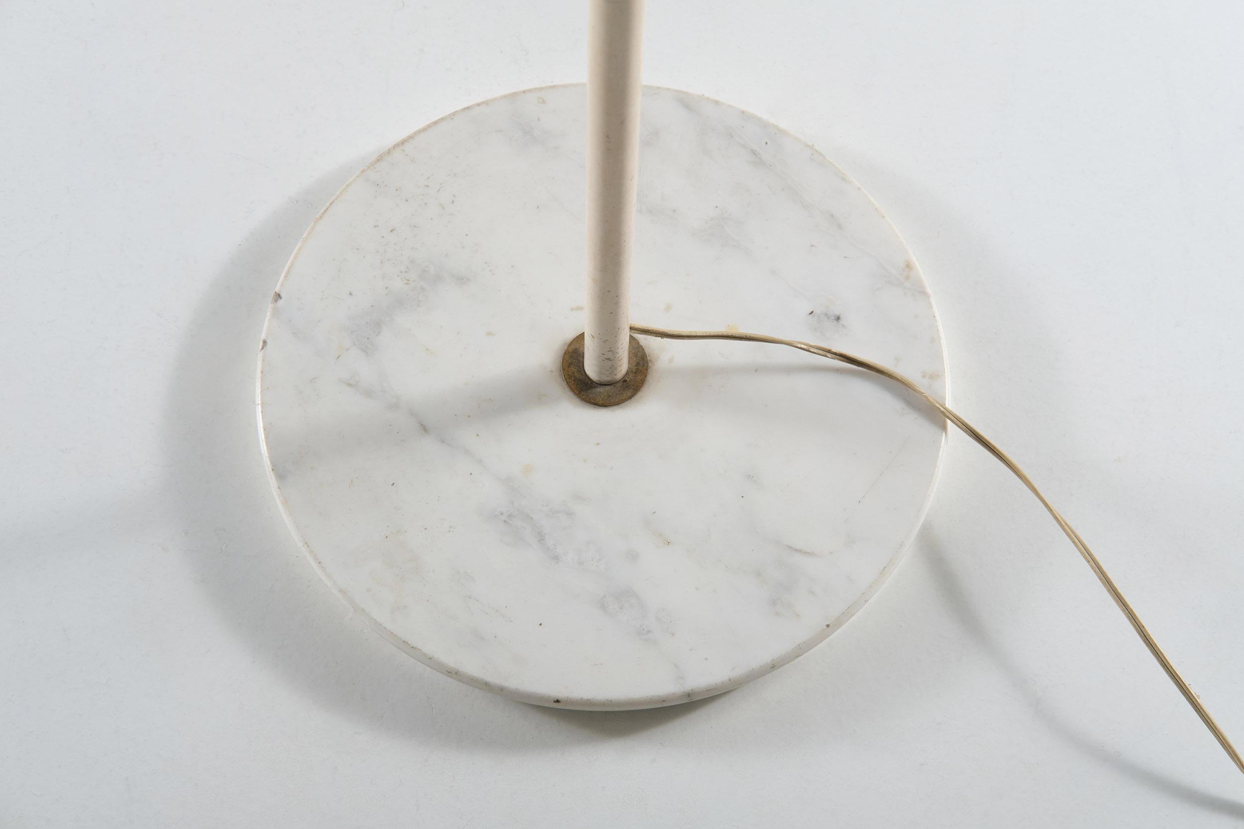 Stilnovo Adjustable Floor Lamp in Brass and Carrara Marble, 1950s 1