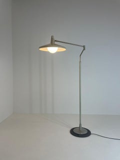 Stilnovo Adjustable Floor Lamp Mod. 4060 Nickel Plated Brass Glass, 1962, Italy