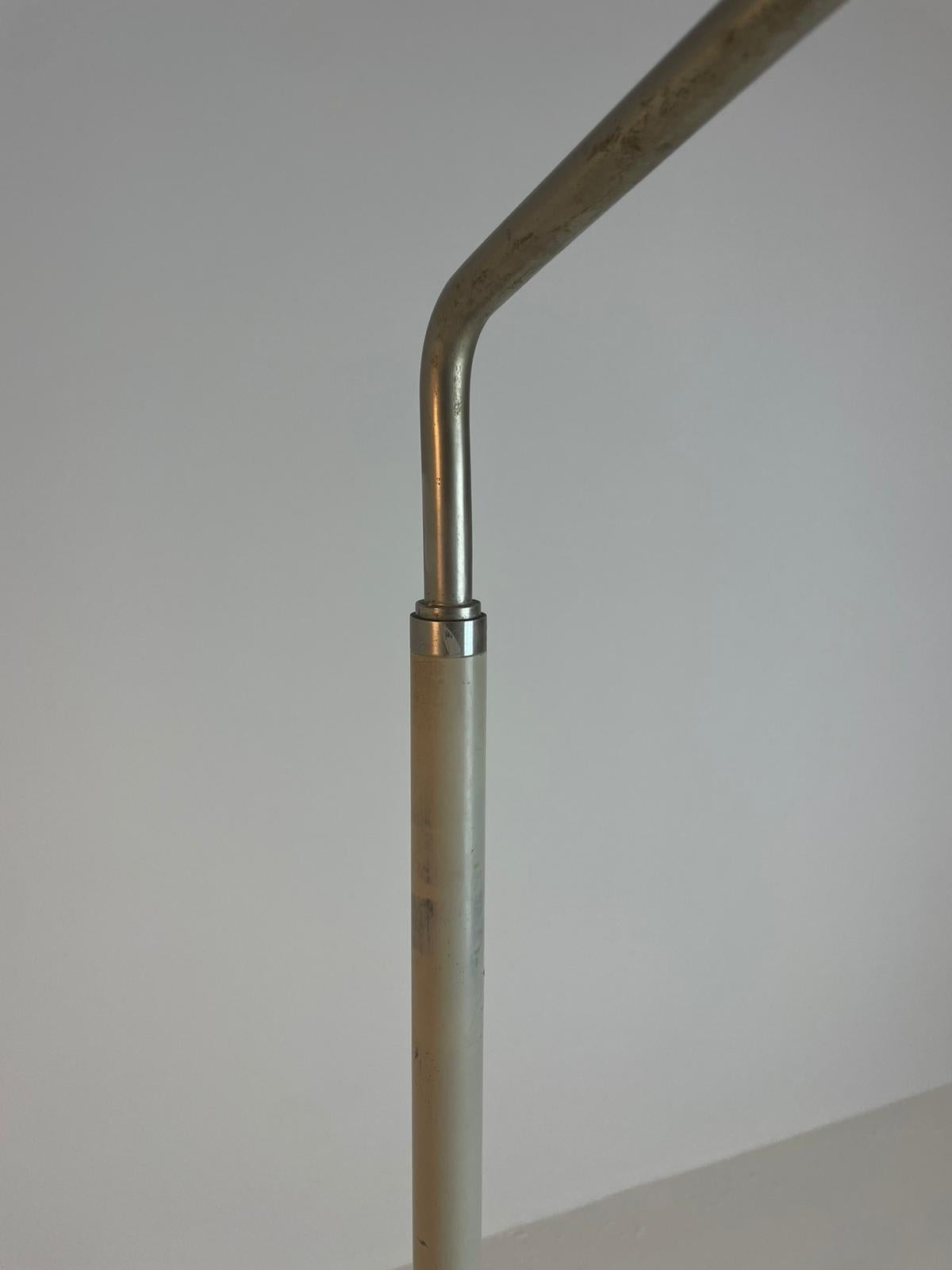 Metal Stilnovo Adjustable Floor Lamp Mod. 4060 Nickel Plated Brass Glass, 1962, Italy For Sale