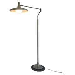 Stilnovo Adjustable Floor Lamp Mod. 4060 Nickel Plated Brass Glass, 1962, Italy