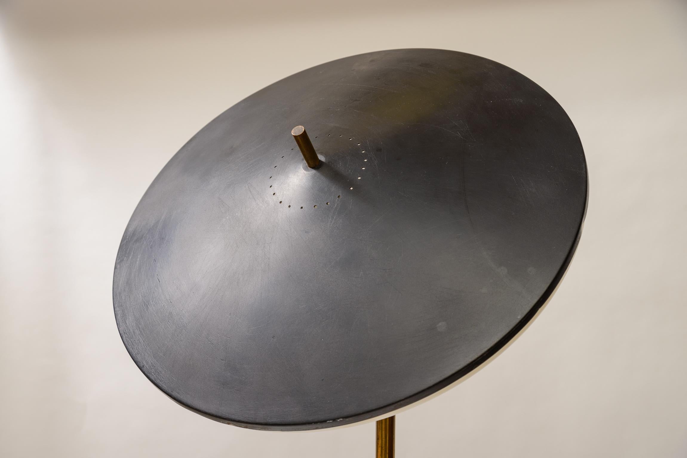 Metal Oluce Adjustable Saucer Floor Lamp For Sale