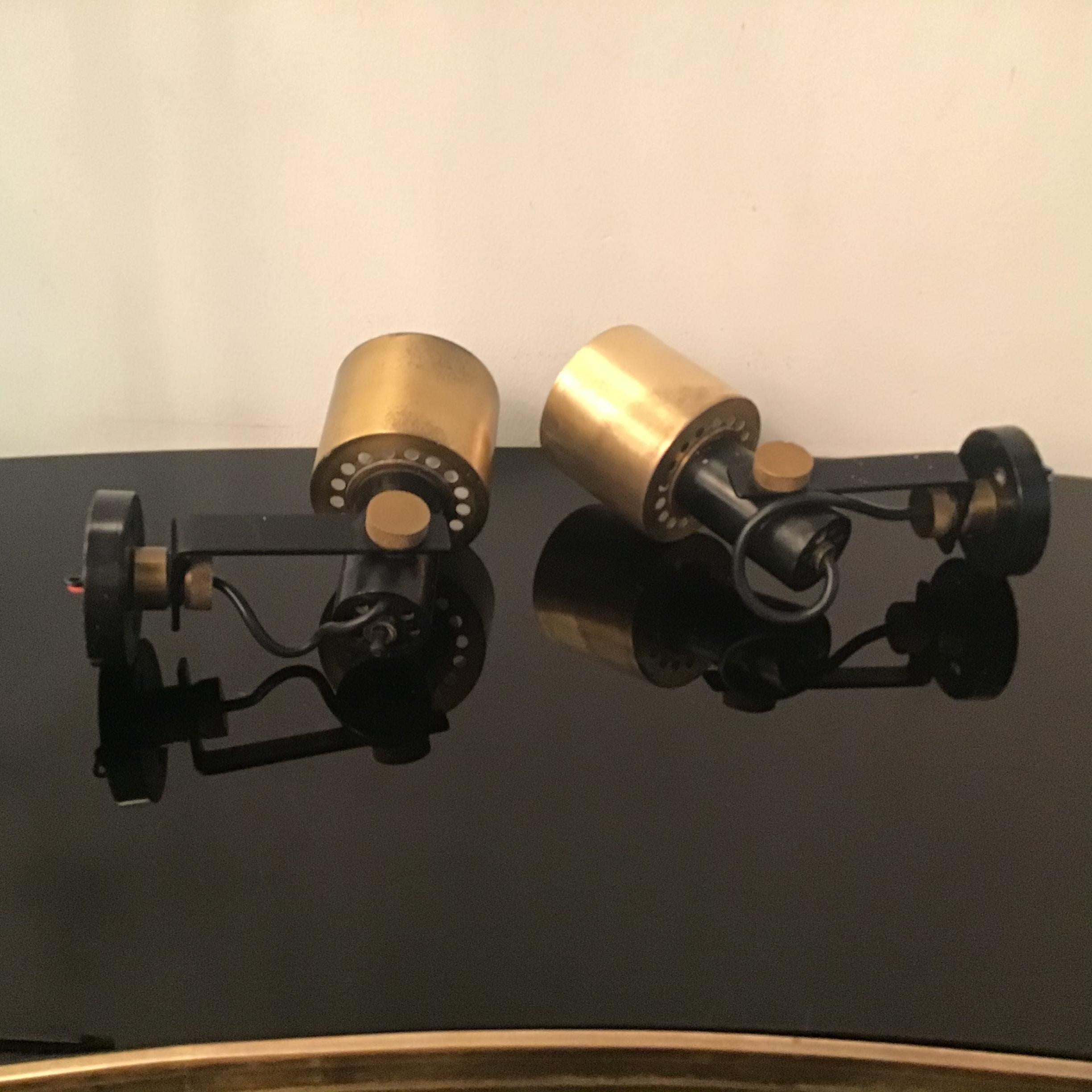 Stilnovo Applique regolabili in metallo e ottone, 1950, Italia in vendita 4