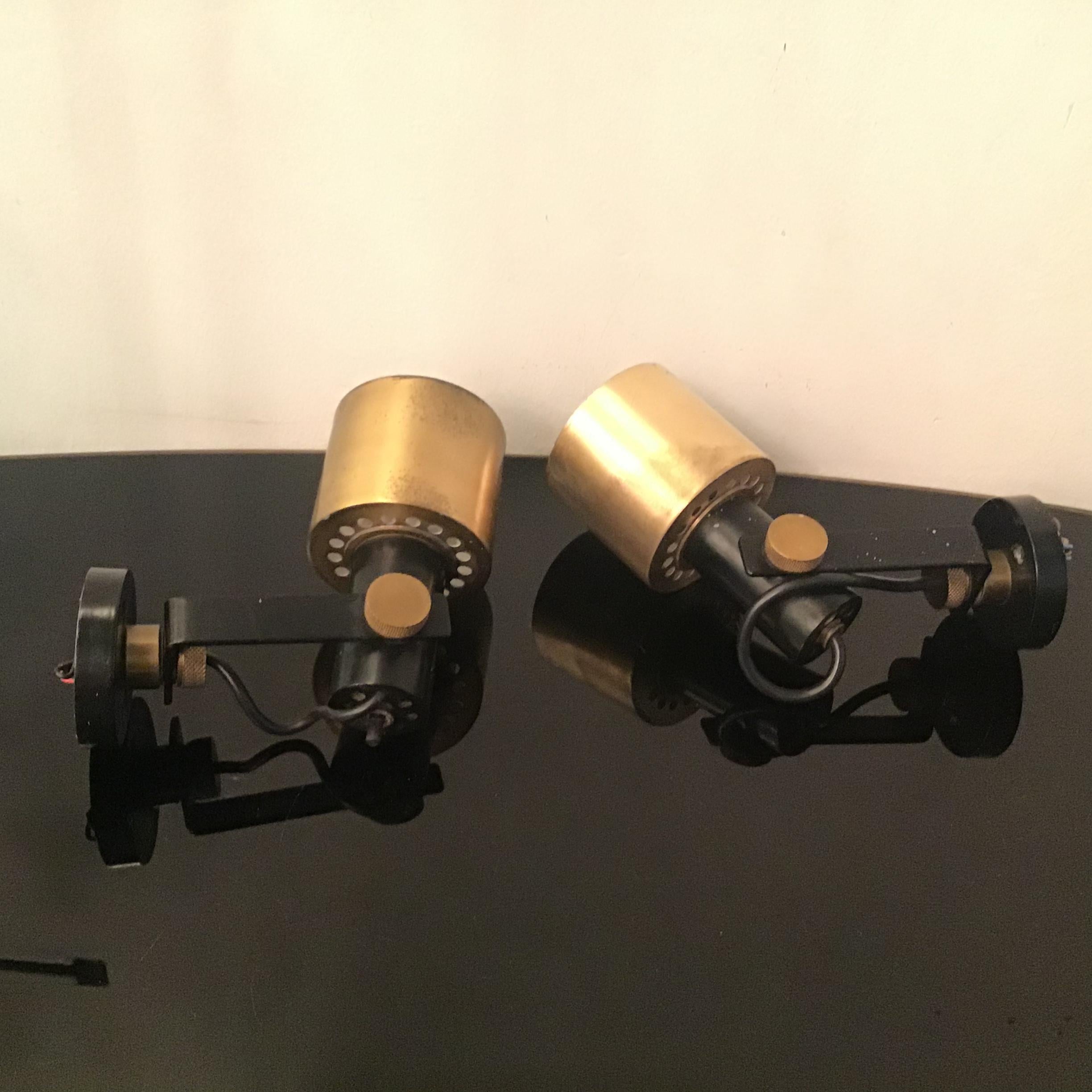 Stilnovo Applique regolabili in metallo e ottone, 1950, Italia in vendita 6