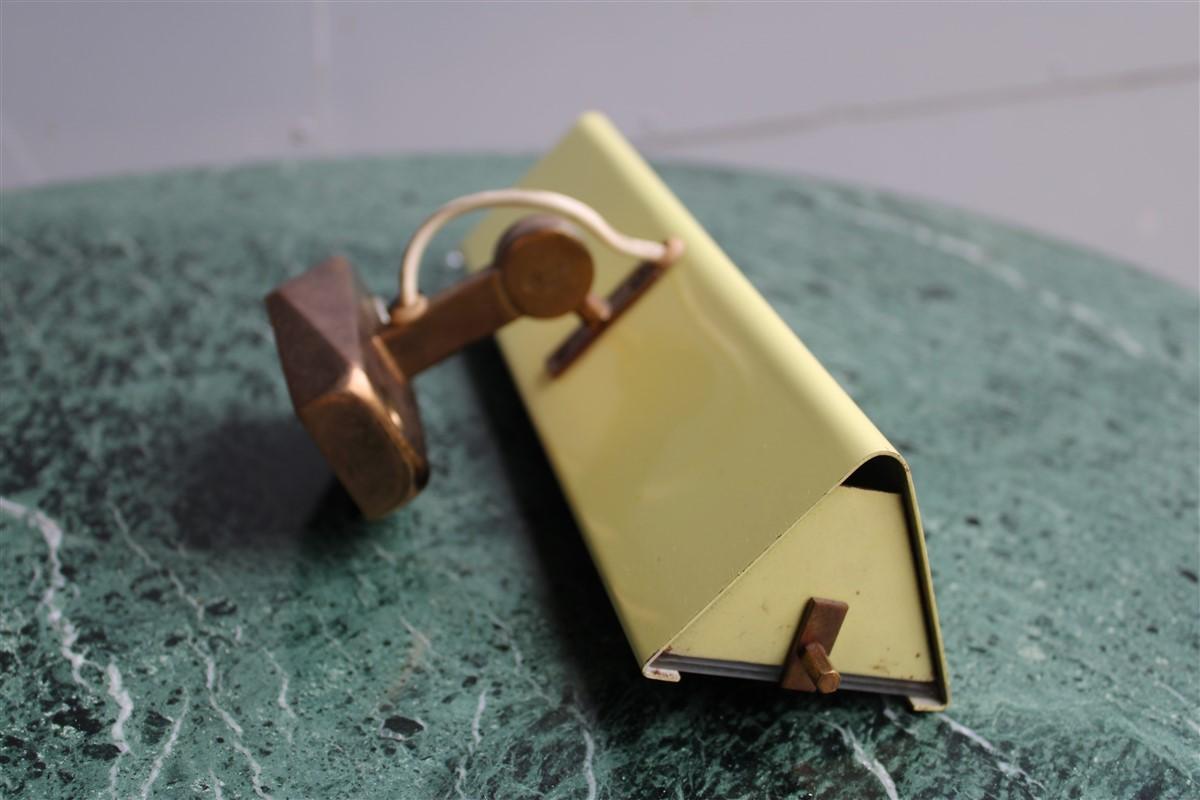 Stilnovo Adjustable Triangular Spotlight Mid Century Brass Colored Metal, Italy 4