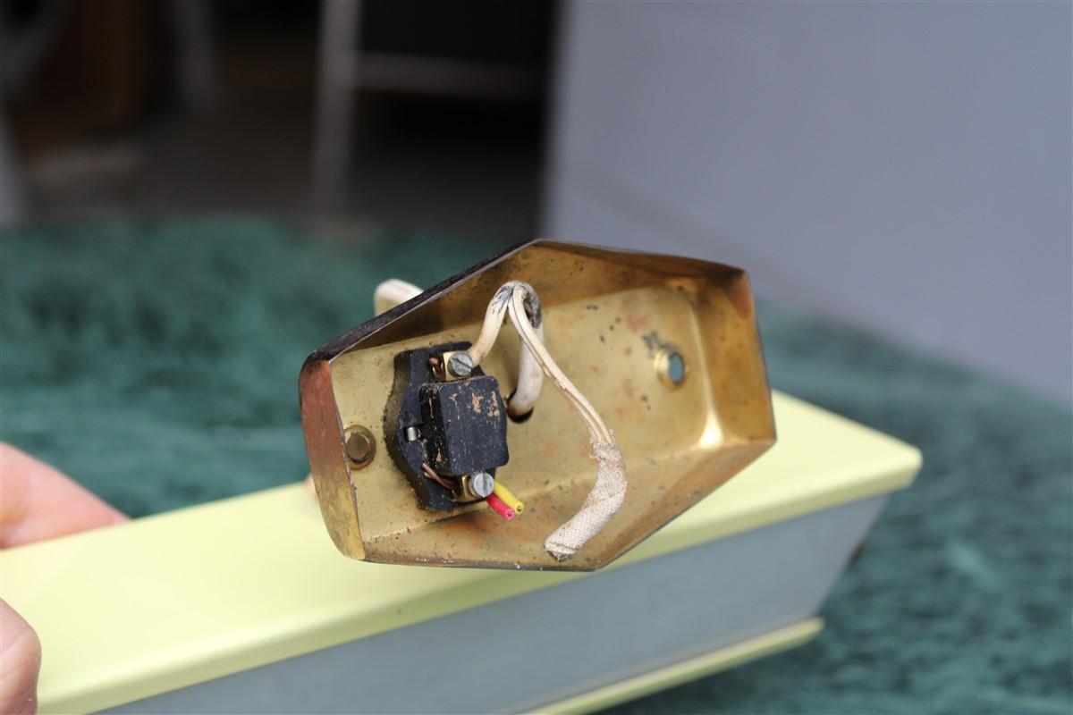Stilnovo Adjustable Triangular Spotlight Mid Century Brass Colored Metal, Italy 6