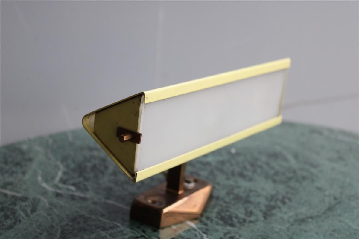 Italian Stilnovo Adjustable Triangular Spotlight Mid Century Brass Colored Metal, Italy