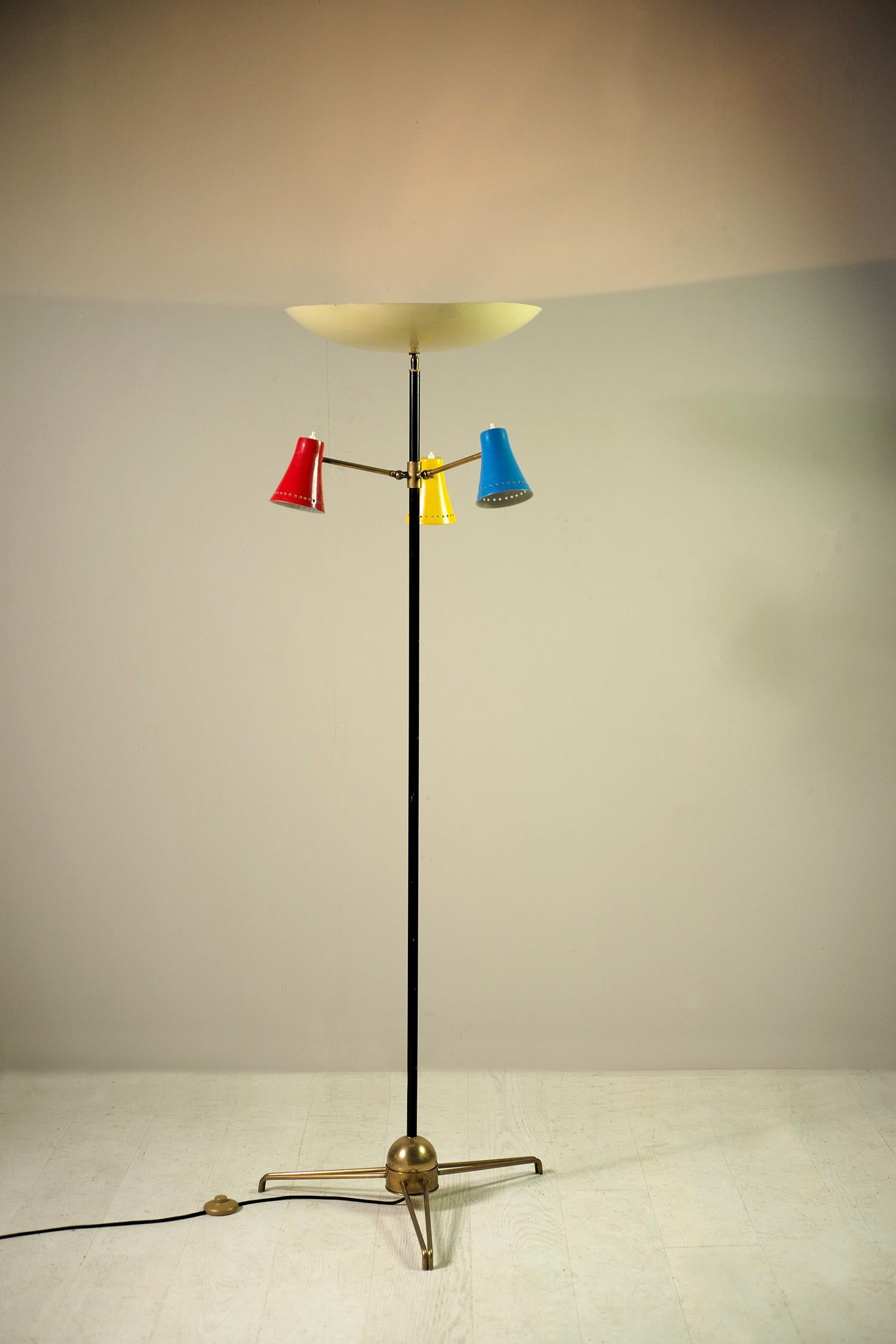 Stilnovo, Adjustable Tripod Floor Lamp, Italy, 1950 For Sale 3