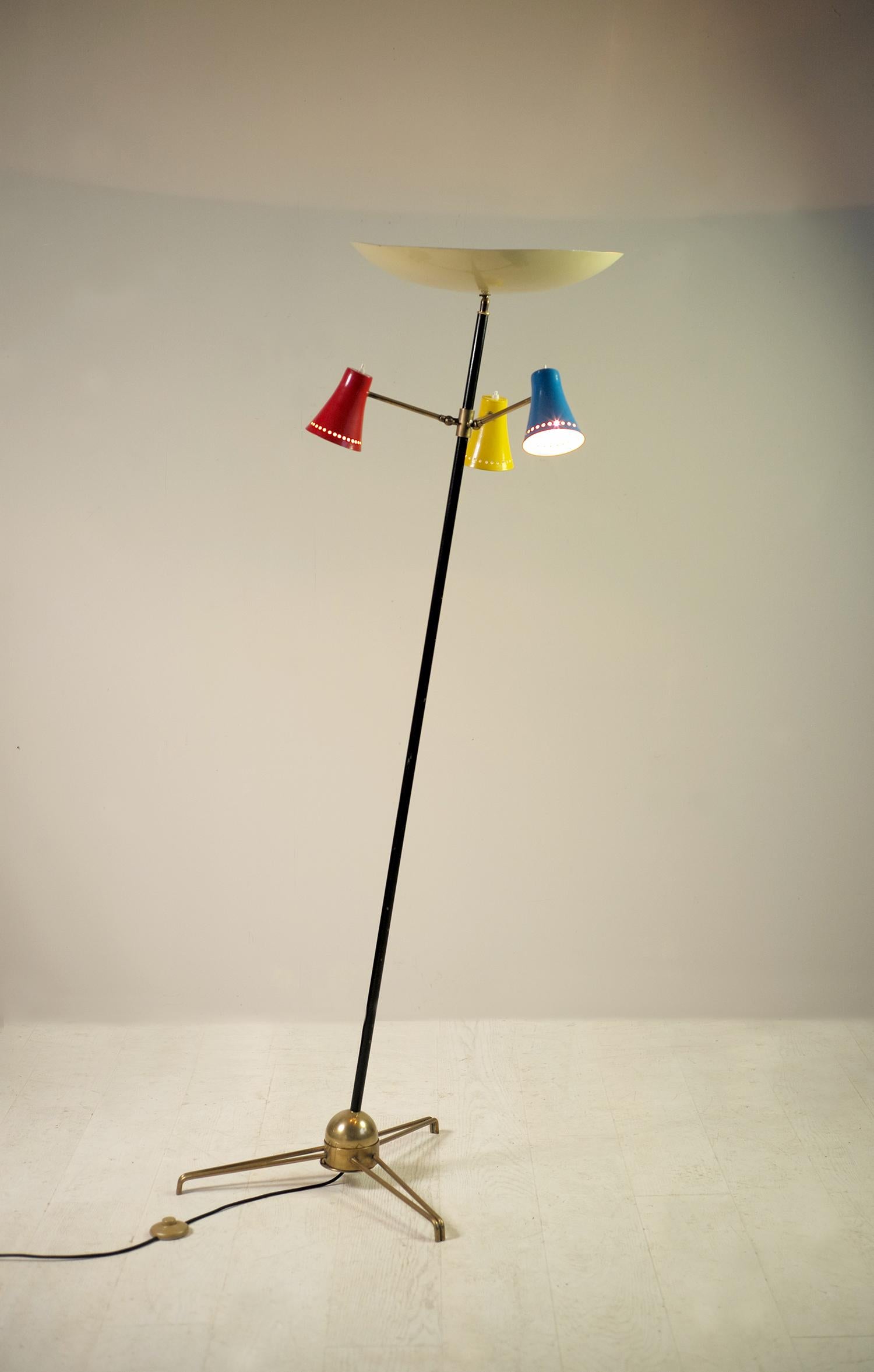 Stilnovo, Adjustable Tripod Floor Lamp, Italy, 1950 For Sale 6