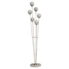 Lampada da terra Stilnovo Alberello, anni '60, base in metallo e marmo bianco