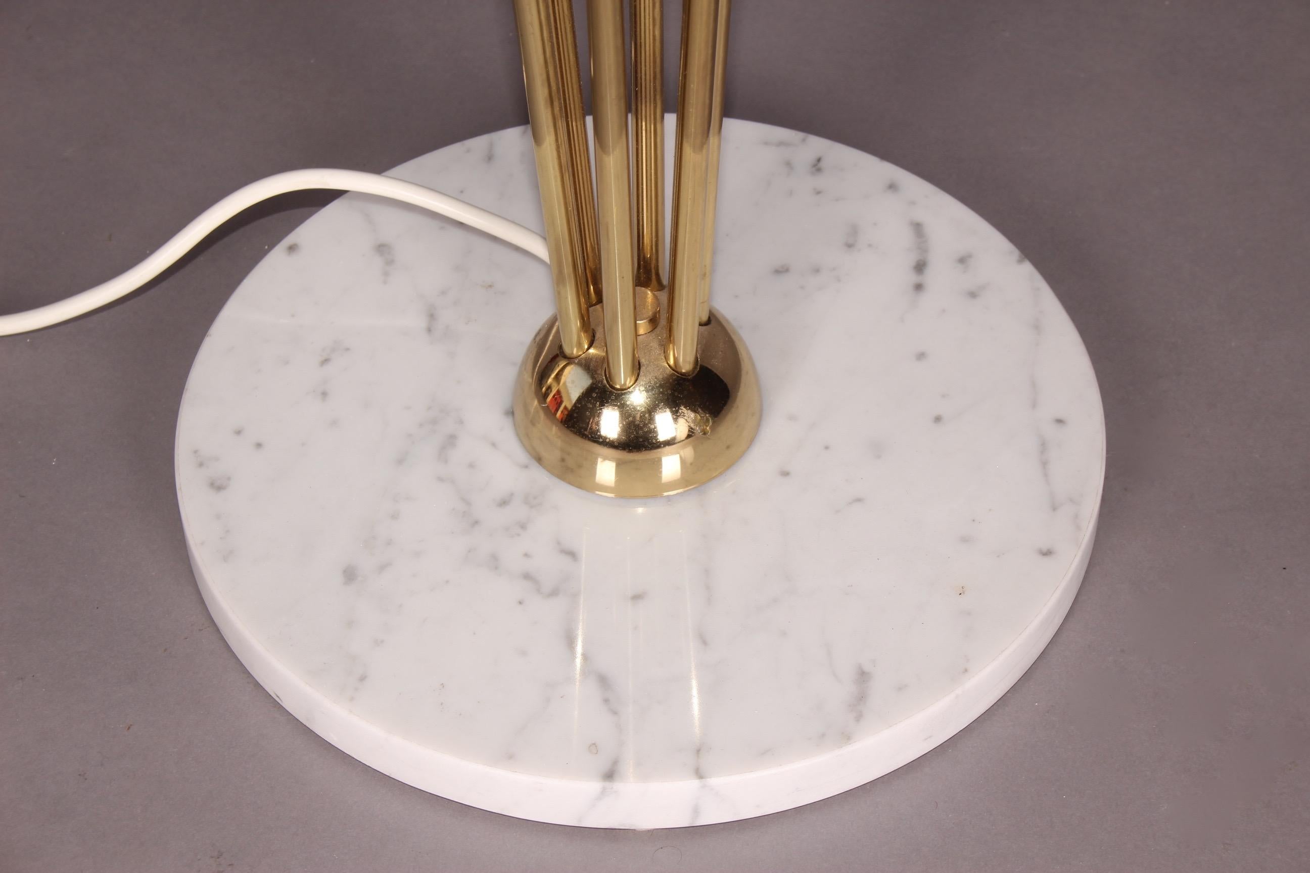 Italian Stilnovo Alberello Floor Lamp Marble Brass Glass