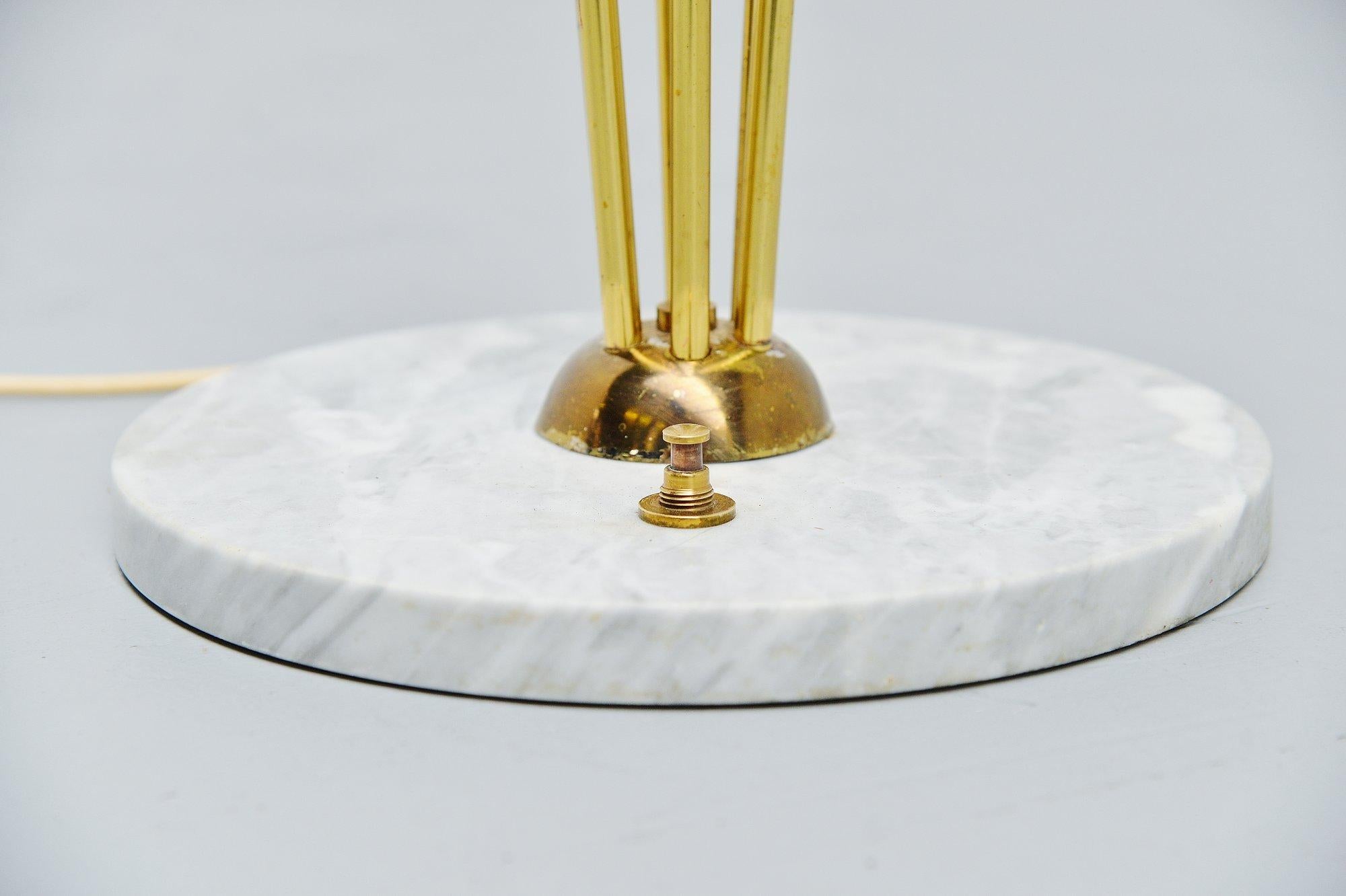 Stilnovo Alberello Floor Lamp Marble Brass Glass Italy, 1960 In Good Condition In Roosendaal, Noord Brabant