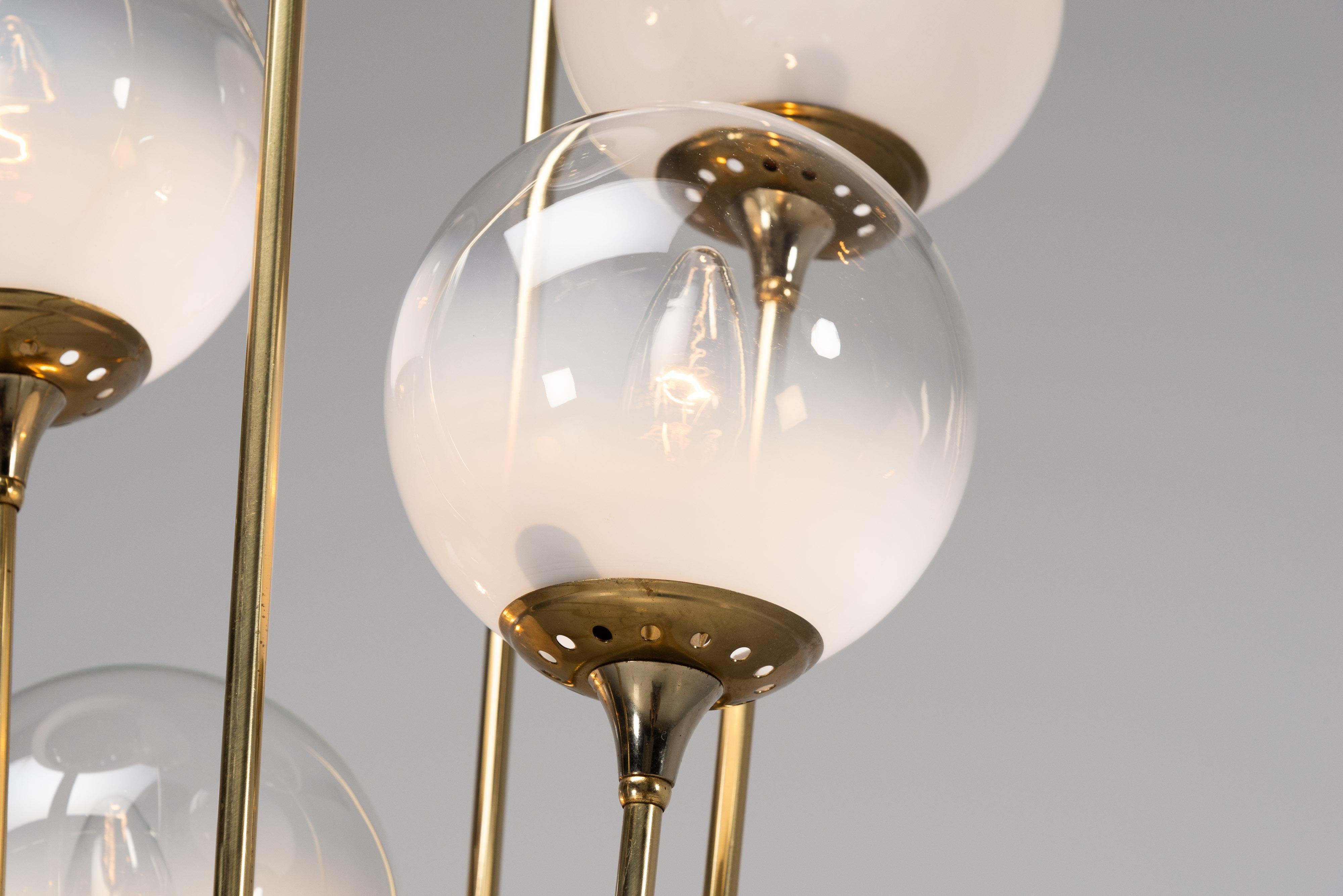 Stilnovo Alberello lampadaire marbre laiton Italie 1960 en vente 8