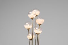 Lampada da terra Stilnovo Alberello in marmo e ottone Italia 1960