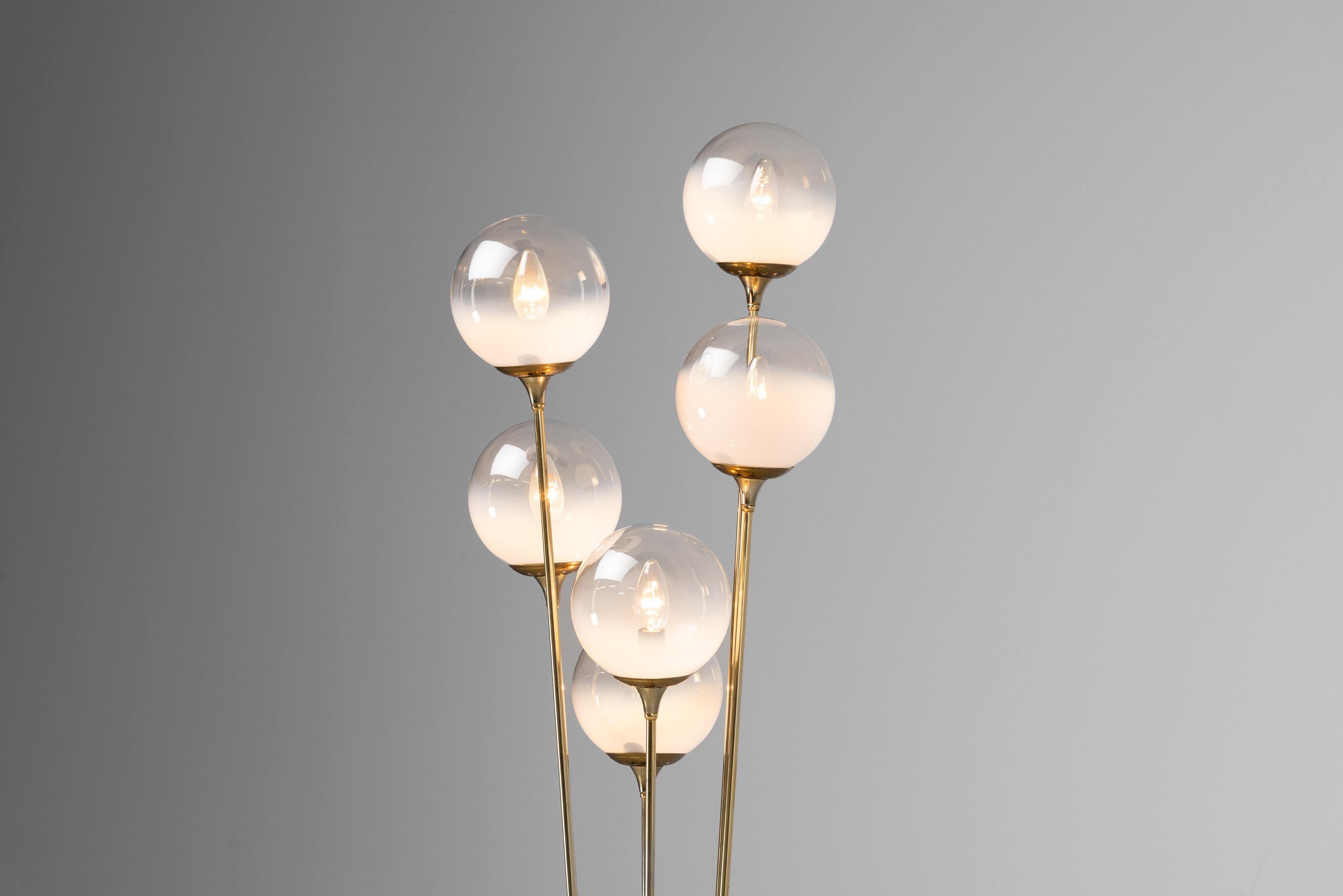 Stilnovo Alberello floor lamp marble brass Italy 1960 Latón en venta