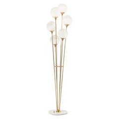 Stilnovo Alberello Floor Lamp Marble Brass Italy, 1960