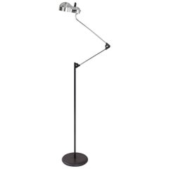 Stilnovo: Articulated Minimalist Chrome Floor Lamp by Joe Colombo, Italy 1960's