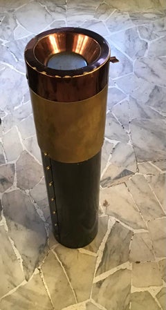 Stilnovo Style Ashtray Brass Metal Crome, 1950, Italy