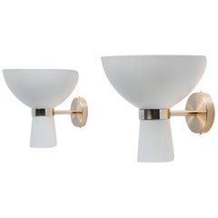 Stilnovo Attributed Diabolo Uplighter Wall Lamps, Italy, 1960