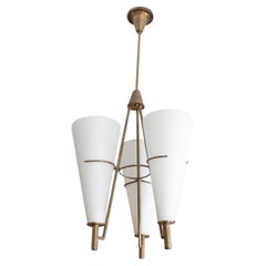 Stilnovo Attributed Glass & Brass Pendant Light (Lights)