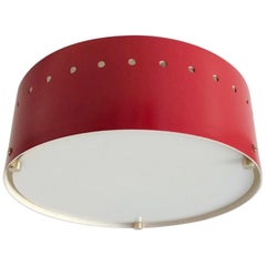 Stilnovo Attributed Round Ceiling Lamp, circa 1950, Italy