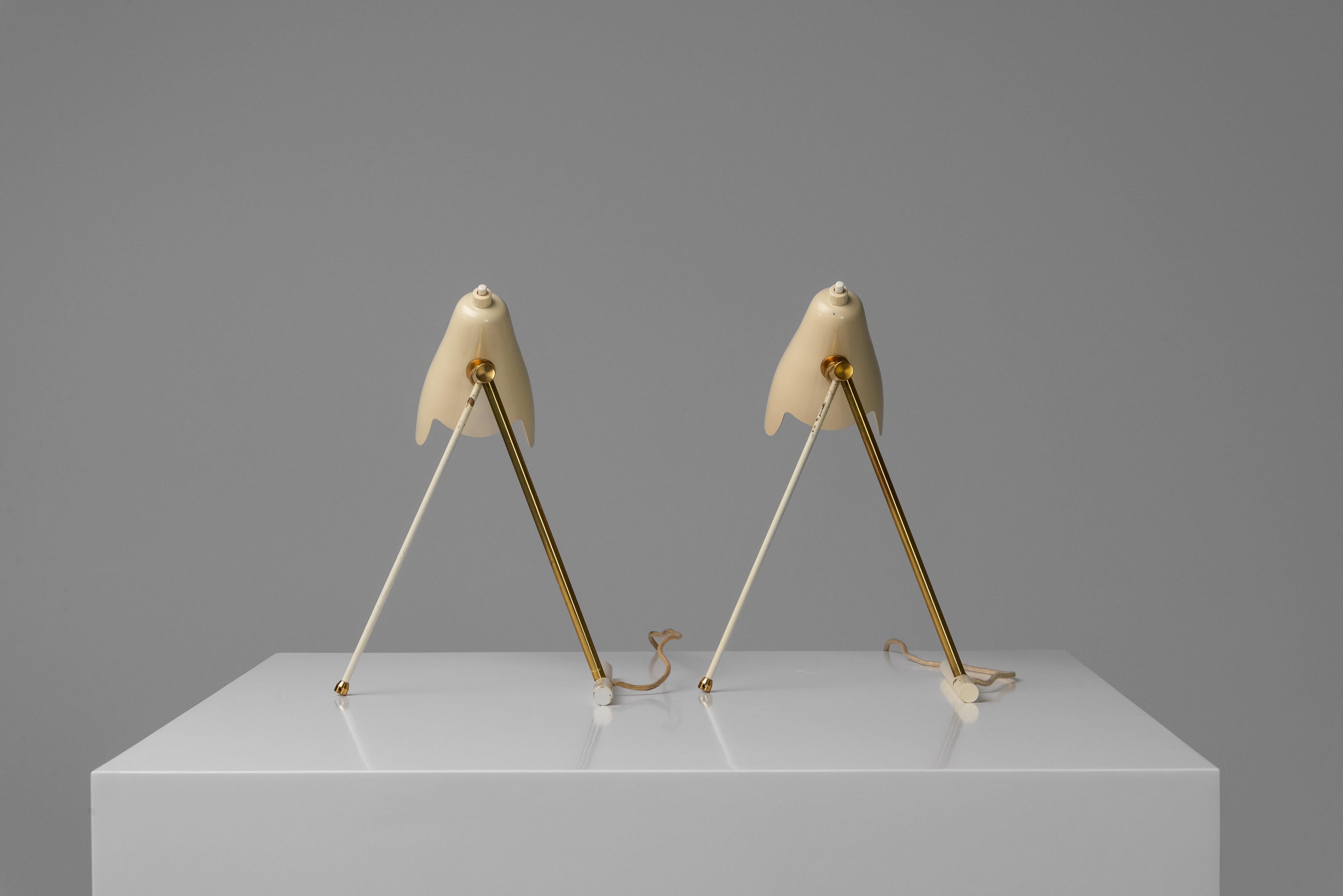 Aluminum Stilnovo bed lamps made in Italy 1950 For Sale