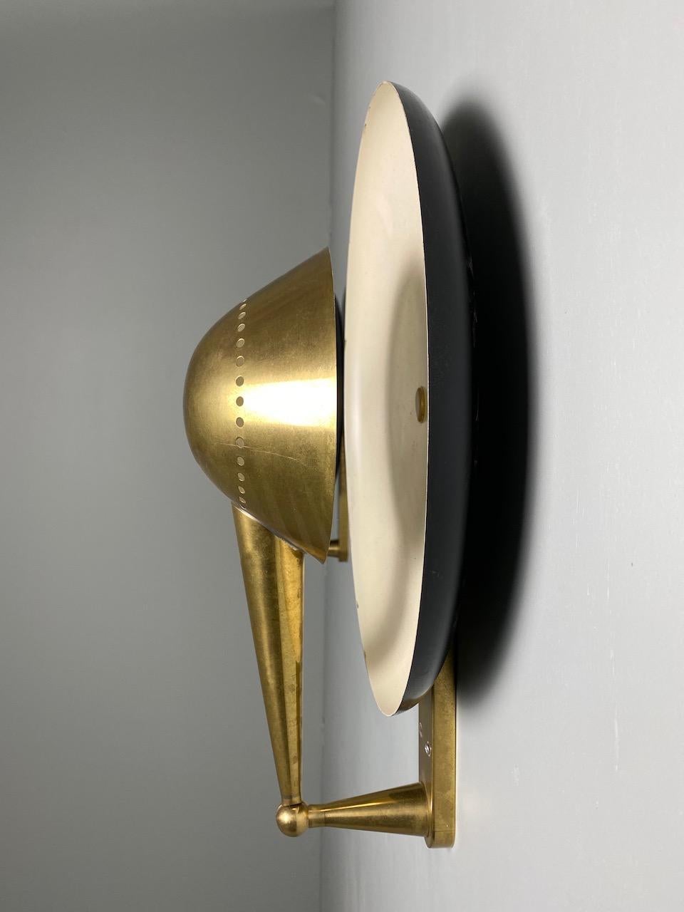 Brass Stilnovo Big Pair of Rare Adjustable Wall Lights, Model No. B. 4917