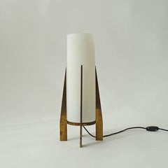 Stilnovo Brass and Glass Table Lamp, Italy 1950s