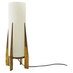 Stilnovo Brass and Glass Table Lamp, Italy 1950s